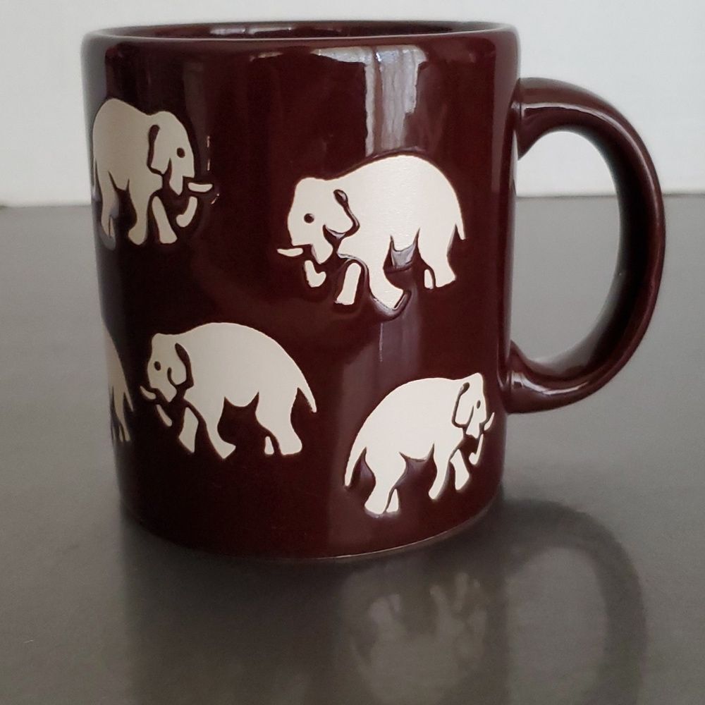 Vintage Waechtersbach West Germany Elephant Safari Coffee Mug Tea Cup Brown